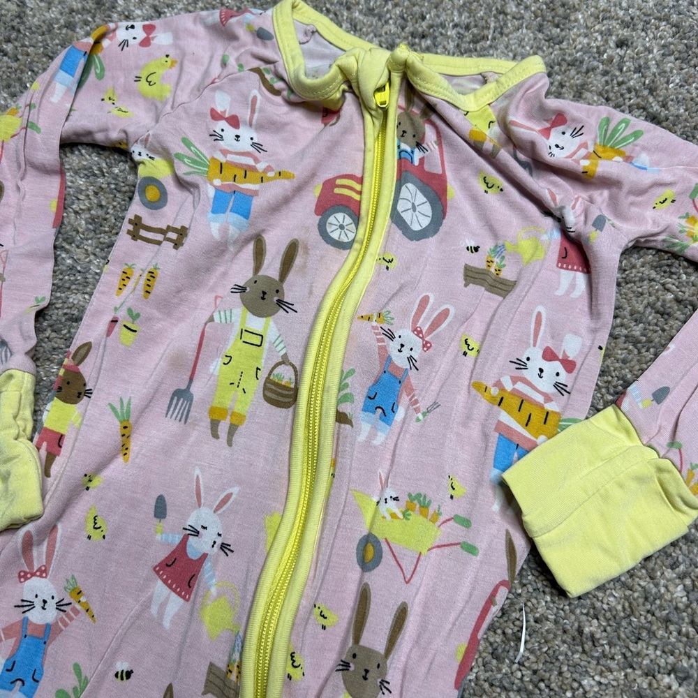 Little Sleepies Bamboo Zippy Pajamas Bunny Garden Print (12–18M)